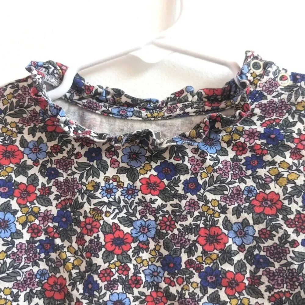 Baby Gap Onesie Girls Sz 18-24m Floral Long Sleeve